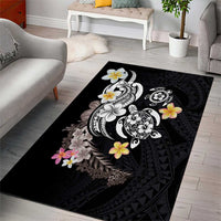 Hawaiian Tropical Plumeria Turtles Area Rug Polynesian Art Tattoo LT03 - Polynesian Pride