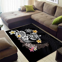 Hawaiian Tropical Plumeria Turtles Area Rug Polynesian Art Tattoo LT03 - Polynesian Pride