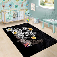Hawaiian Tropical Plumeria Turtles Area Rug Polynesian Art Tattoo LT03 - Polynesian Pride