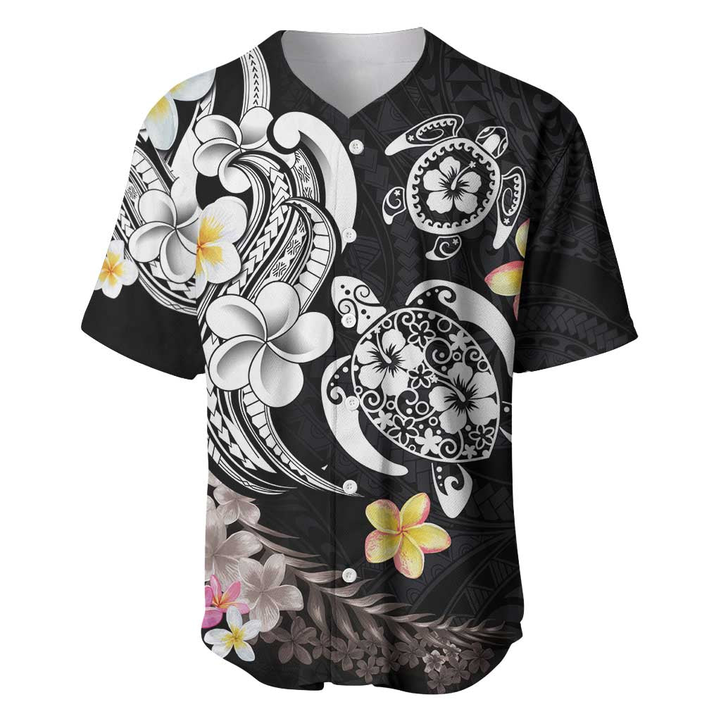 Hawaiian Tropical Plumeria Turtles Baseball Jersey Polynesian Art Tattoo LT03 6XL - Polynesian Pride