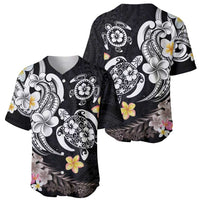 Hawaiian Tropical Plumeria Turtles Baseball Jersey Polynesian Art Tattoo LT03 - Polynesian Pride