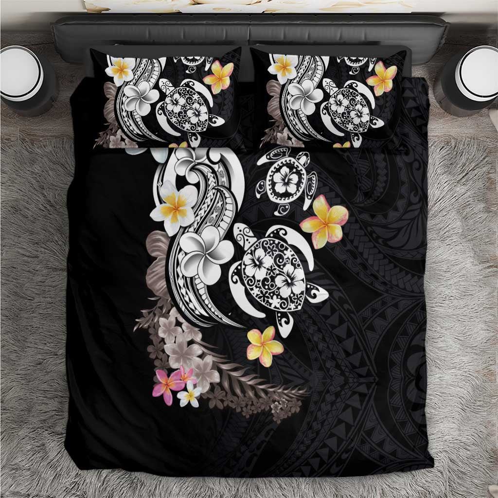 Hawaiian Tropical Plumeria Turtles Bedding Set Polynesian Art Tattoo LT03 - Polynesian Pride