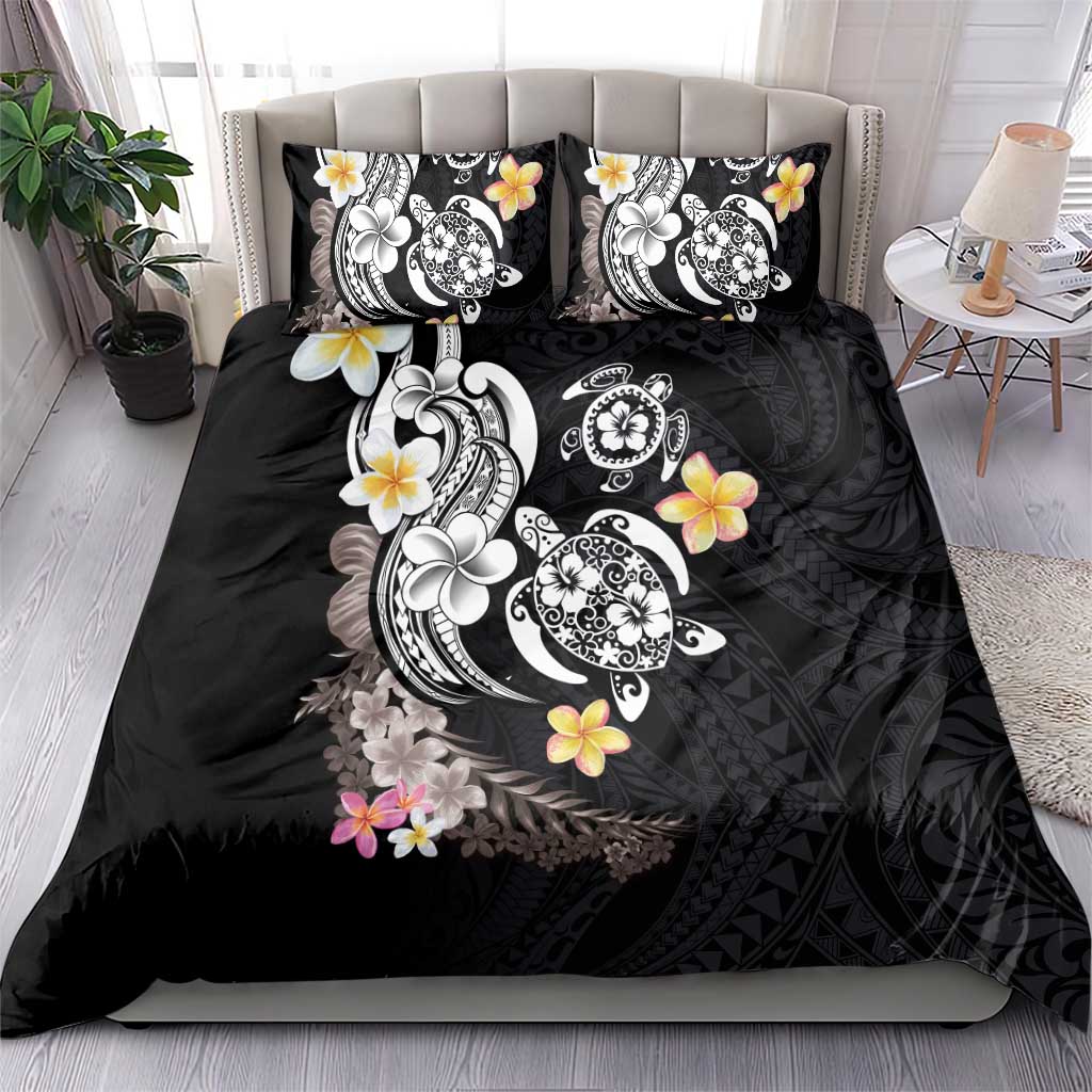 Hawaiian Tropical Plumeria Turtles Bedding Set Polynesian Art Tattoo LT03 - Polynesian Pride