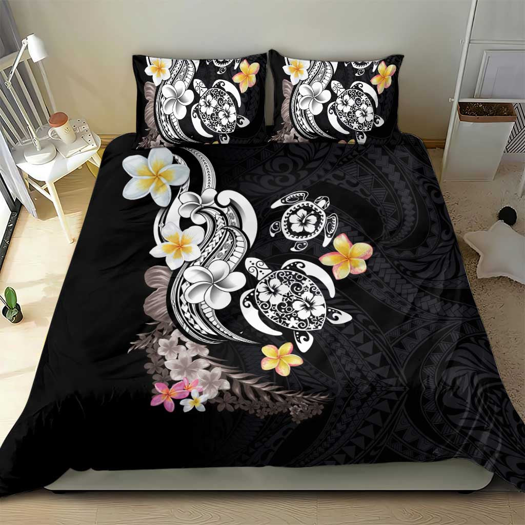 Hawaiian Tropical Plumeria Turtles Bedding Set Polynesian Art Tattoo LT03 - Polynesian Pride