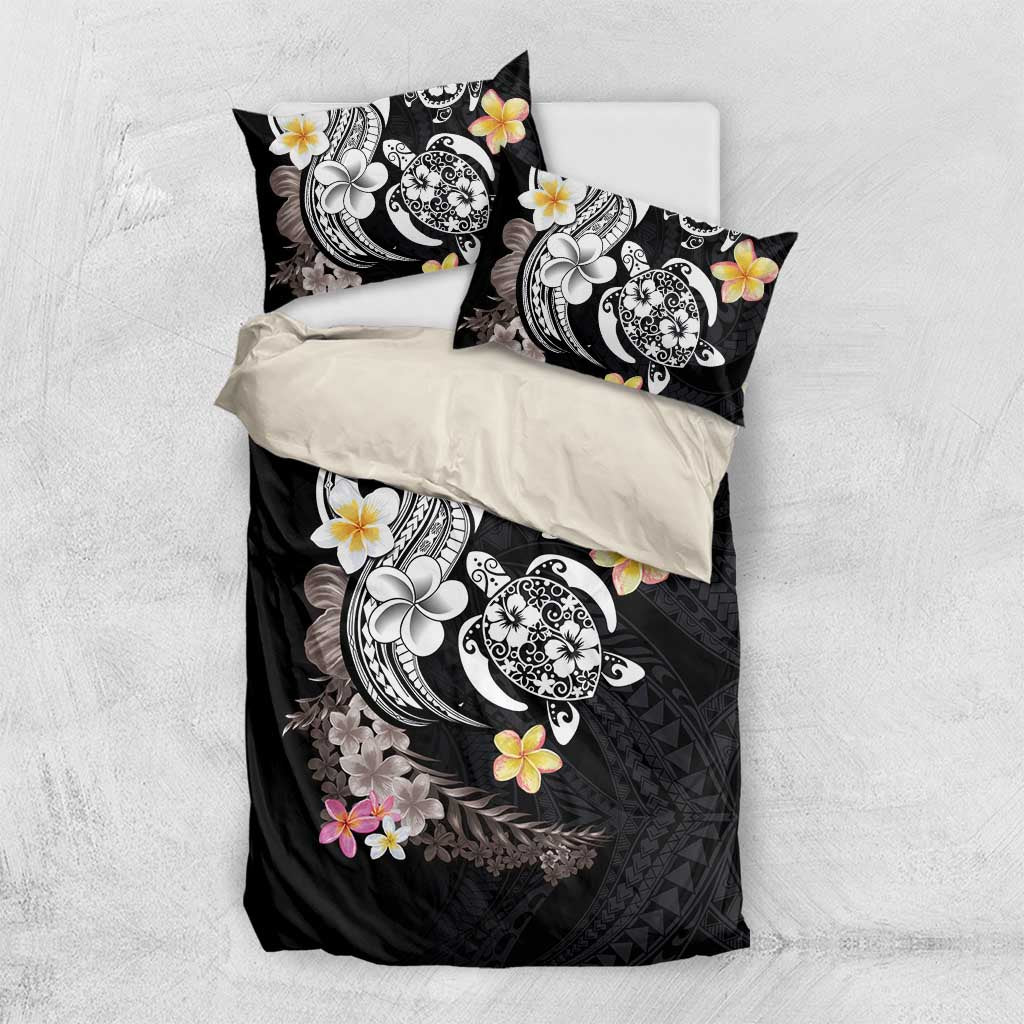 Hawaiian Tropical Plumeria Turtles Bedding Set Polynesian Art Tattoo LT03 US Twin 172cm x 218cm - Polynesian Pride