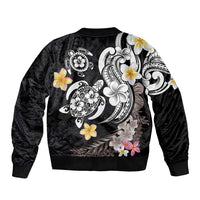 Hawaiian Tropical Plumeria Turtles Bomber Jacket Polynesian Art Tattoo LT03 - Polynesian Pride