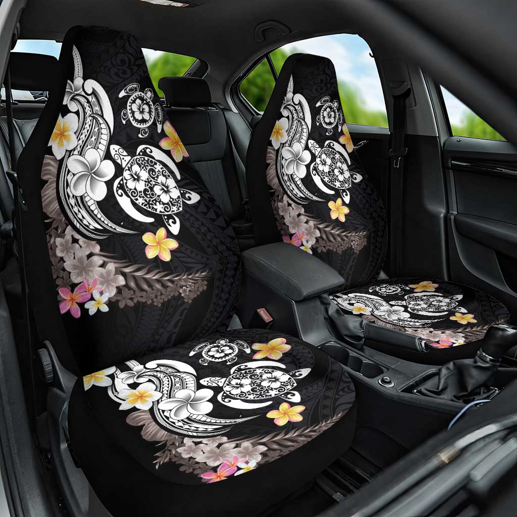 Hawaiian Tropical Plumeria Turtles Car Seat Cover Polynesian Art Tattoo LT03 One Size - Polynesian Pride