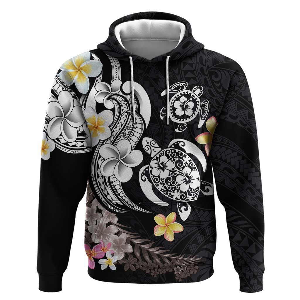 Hawaiian Tropical Plumeria Turtles Hoodie Polynesian Art Tattoo LT03 Pullover Hoodie - Polynesian Pride