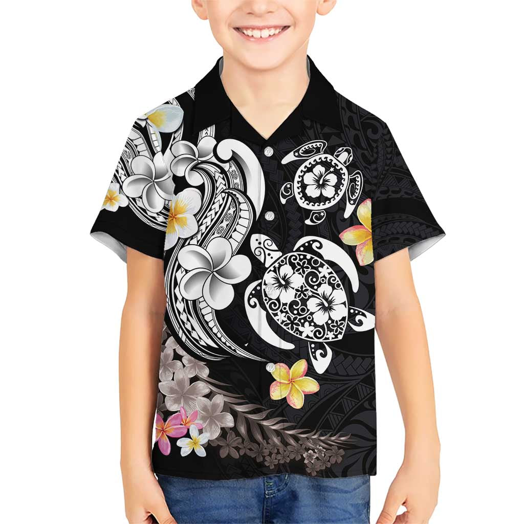 Hawaiian Tropical Plumeria Turtles Kid Hawaiian Shirt Polynesian Art Tattoo LT03 Kid - Polynesian Pride