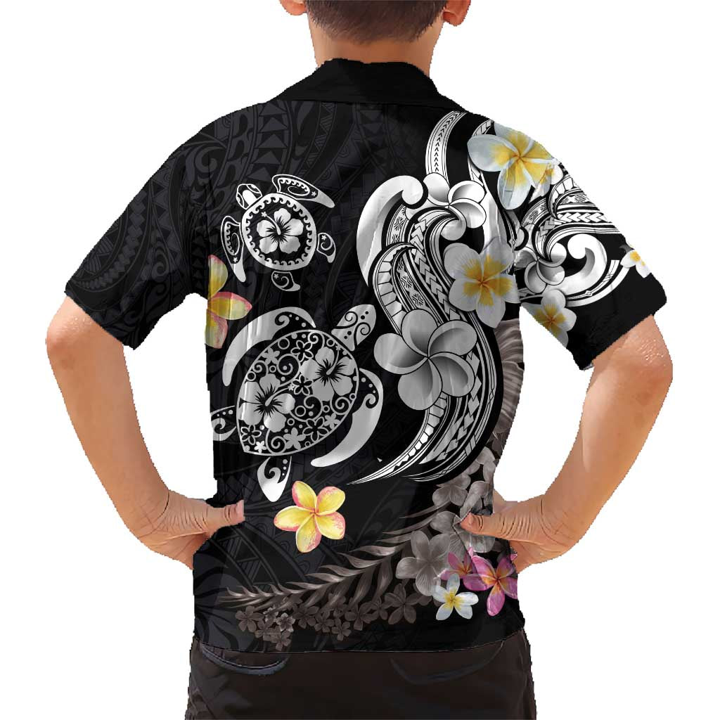 Hawaiian Tropical Plumeria Turtles Kid Hawaiian Shirt Polynesian Art Tattoo LT03 - Polynesian Pride