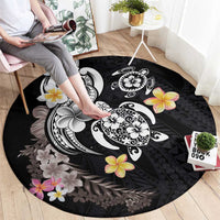 Hawaiian Tropical Plumeria Turtles Round Carpet Polynesian Art Tattoo LT03 - Polynesian Pride