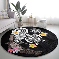 Hawaiian Tropical Plumeria Turtles Round Carpet Polynesian Art Tattoo LT03 - Polynesian Pride