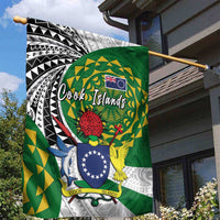 Cook Islands Independence Day Garden Flag National Flag and Emblem with Tatau Tattoo LT03 - Polynesian Pride