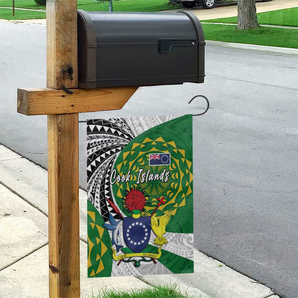 Cook Islands Independence Day Garden Flag National Flag and Emblem with Tatau Tattoo LT03 - Polynesian Pride