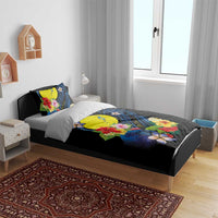 Palau Independence Day Bedding Set Melanesian Tattoo with Hibiscus LT03 - Polynesian Pride