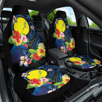 Palau Independence Day Car Seat Cover Melanesian Tattoo with Hibiscus LT03 One Size - Polynesian Pride