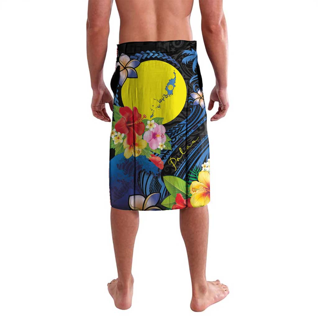 Palau Independence Day Lavalava Melanesian Tattoo with Hibiscus LT03 - Polynesian Pride