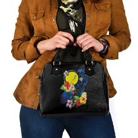 Palau Independence Day Shoulder Handbag Melanesian Tattoo with Hibiscus LT03 - Polynesian Pride