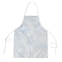 Hawaiian Turtles and Leis Apron Tribal Kakau Pattern Airy White Blue Cloud Vibe LT03 White - Polynesian Pride