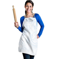 Hawaiian Turtles and Leis Apron Tribal Kakau Pattern Airy White Blue Cloud Vibe LT03 - Polynesian Pride