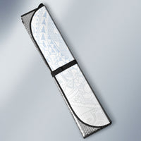 Hawaiian Turtles and Leis Auto Sun Shade Tribal Kakau Pattern Airy White Blue Cloud Vibe LT03 - Polynesian Pride