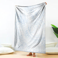 Hawaiian Turtles and Leis Blanket Tribal Kakau Pattern Airy White Blue Cloud Vibe LT03 - Polynesian Pride
