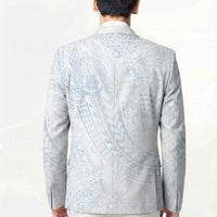 Hawaiian Turtles and Leis Blazer Tribal Kakau Pattern Airy White Blue Cloud Vibe LT03 - Polynesian Pride
