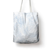 Hawaiian Turtles and Leis Tote Bag Tribal Kakau Pattern Airy White Blue Cloud Vibe LT03 - Polynesian Pride