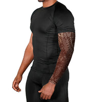 Hawaiian Turtles and Leis Arm Sleeves Tribal Kakau Pattern Mocha Mousse Color LT03 - Polynesian Pride