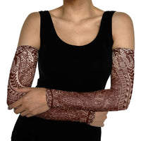 Hawaiian Turtles and Leis Arm Sleeves Tribal Kakau Pattern Mocha Mousse Color LT03 - Polynesian Pride