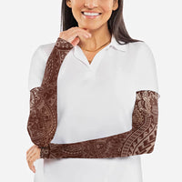 Hawaiian Turtles and Leis Arm Sleeves Tribal Kakau Pattern Mocha Mousse Color LT03 - Polynesian Pride