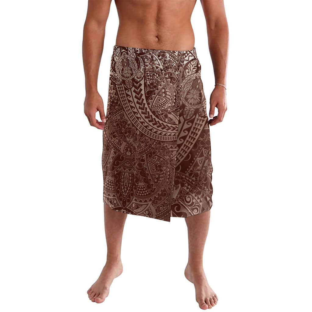 Hawaiian Turtles and Leis Lavalava Tribal Kakau Pattern Mocha Mousse Color LT03 Mocha Mousse - Polynesian Pride