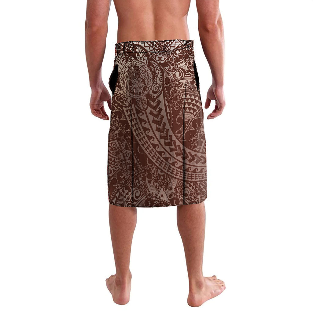 Hawaiian Turtles and Leis Lavalava Tribal Kakau Pattern Mocha Mousse Color LT03 - Polynesian Pride
