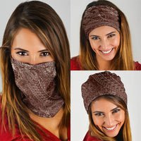 Hawaiian Turtles and Leis Neck Gaiter Tribal Kakau Pattern Mocha Mousse Color LT03 - Polynesian Pride