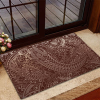 Hawaiian Turtles and Leis Rubber Doormat Tribal Kakau Pattern Mocha Mousse Color LT03 - Polynesian Pride
