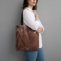 Hawaiian Turtles and Leis Tote Bag Tribal Kakau Pattern Mocha Mousse Color LT03 - Polynesian Pride
