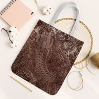 Hawaiian Turtles and Leis Tote Bag Tribal Kakau Pattern Mocha Mousse Color LT03 White Strap One Size Mocha Mousse - Polynesian Pride
