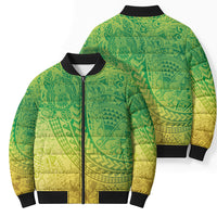 Hawaiian Turtles and Leis Bomber Puffer Jacket Tribal Kakau Pattern Fresh Summer Vibe LT03 - Polynesian Pride