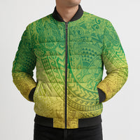 Hawaiian Turtles and Leis Bomber Puffer Jacket Tribal Kakau Pattern Fresh Summer Vibe LT03 - Polynesian Pride