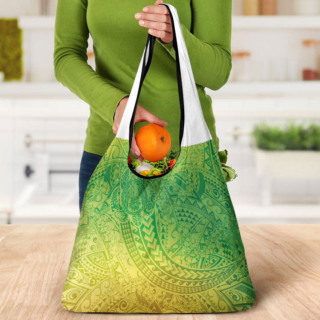 Hawaiian Turtles and Leis Grocery Bag Tribal Kakau Pattern Fresh Summer Vibe LT03 - Polynesian Pride