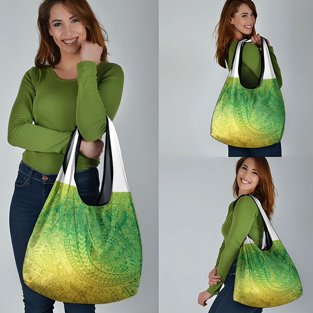 Hawaiian Turtles and Leis Grocery Bag Tribal Kakau Pattern Fresh Summer Vibe LT03 - Polynesian Pride