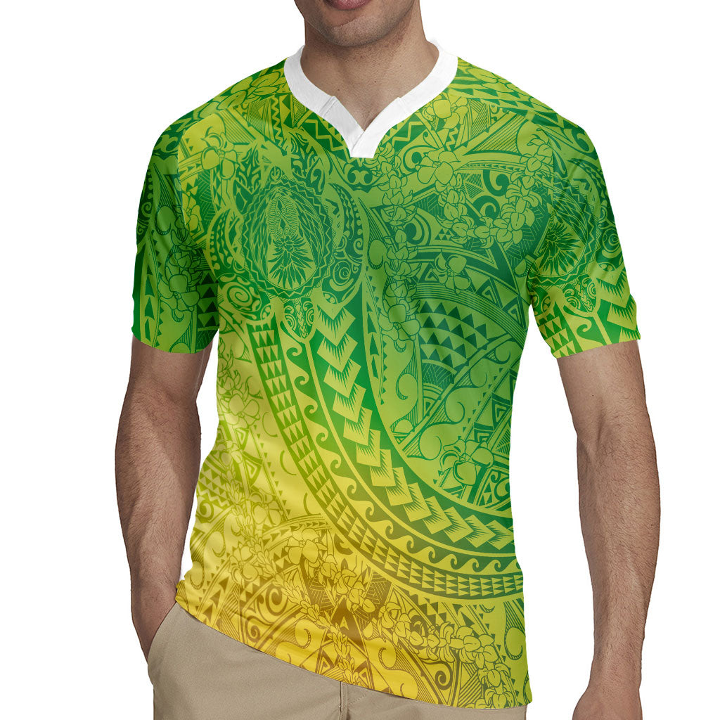 Hawaiian Turtles and Leis Rugby Jersey Tribal Kakau Pattern Fresh Summer Vibe LT03 - Polynesian Pride