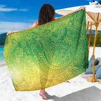 Hawaiian Turtles and Leis Sarong Tribal Kakau Pattern Fresh Summer Vibe LT03 One Size 44 x 66 inches Green - Polynesian Pride