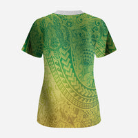 Hawaiian Turtles and Leis Scrub Top Tribal Kakau Pattern Fresh Summer Vibe LT03 - Polynesian Pride