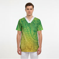 Hawaiian Turtles and Leis Scrub Top Tribal Kakau Pattern Fresh Summer Vibe LT03 - Polynesian Pride