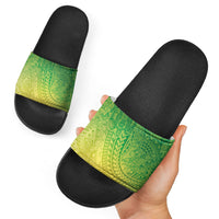 Hawaiian Turtles and Leis Slide Sandals Tribal Kakau Pattern Fresh Summer Vibe LT03 - Polynesian Pride