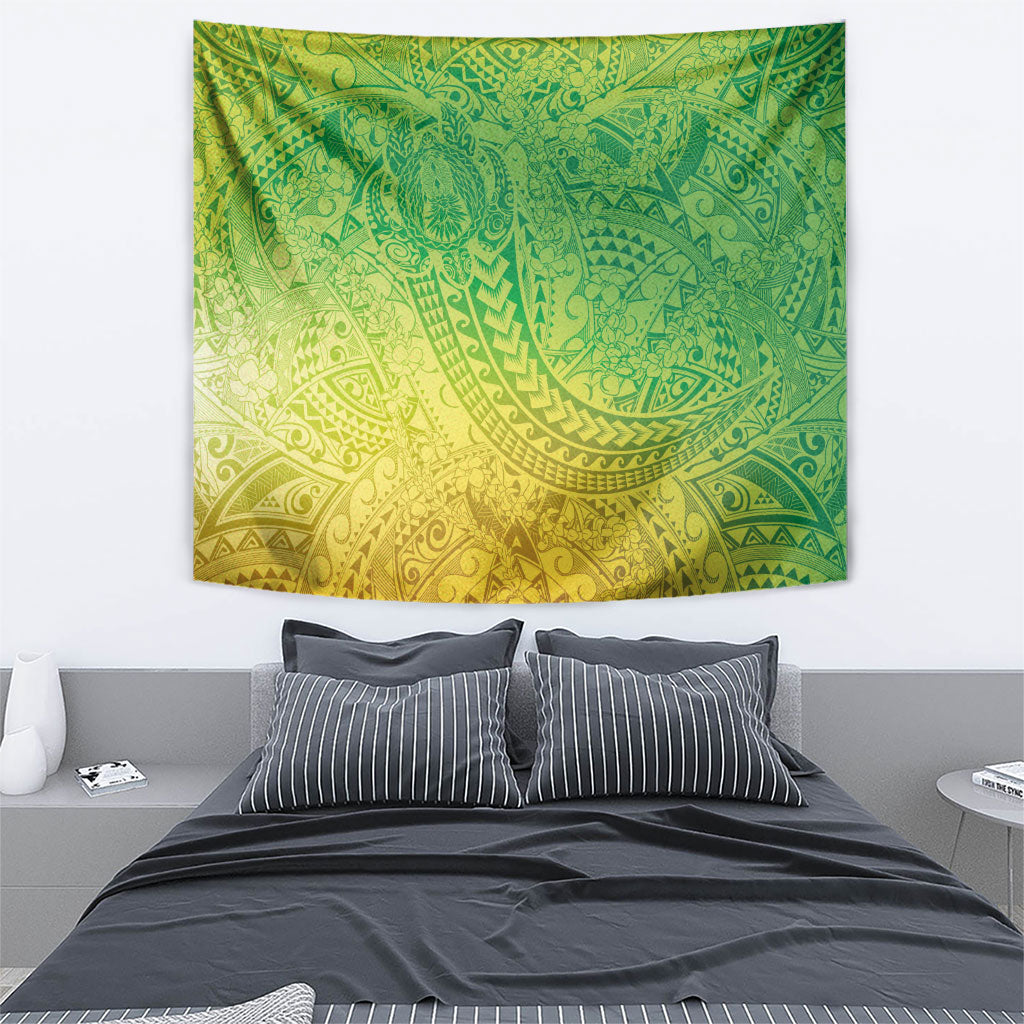 Hawaiian Turtles and Leis Tapestry Tribal Kakau Pattern Fresh Summer Vibe LT03 - Polynesian Pride