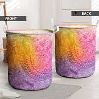 Hawaiian Turtles and Leis Laundry Basket Tribal Kakau Pattern Magical Rainbow Sky LT03 - Polynesian Pride