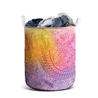Hawaiian Turtles and Leis Laundry Basket Tribal Kakau Pattern Magical Rainbow Sky LT03 - Polynesian Pride