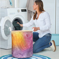 Hawaiian Turtles and Leis Laundry Basket Tribal Kakau Pattern Magical Rainbow Sky LT03 - Polynesian Pride